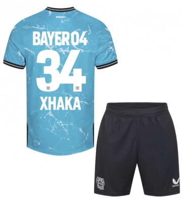 Bayer Leverkusen Granit Xhaka #34 Tredje Kläder Barn 2023-24 Kortärmad (+ Korta byxor)